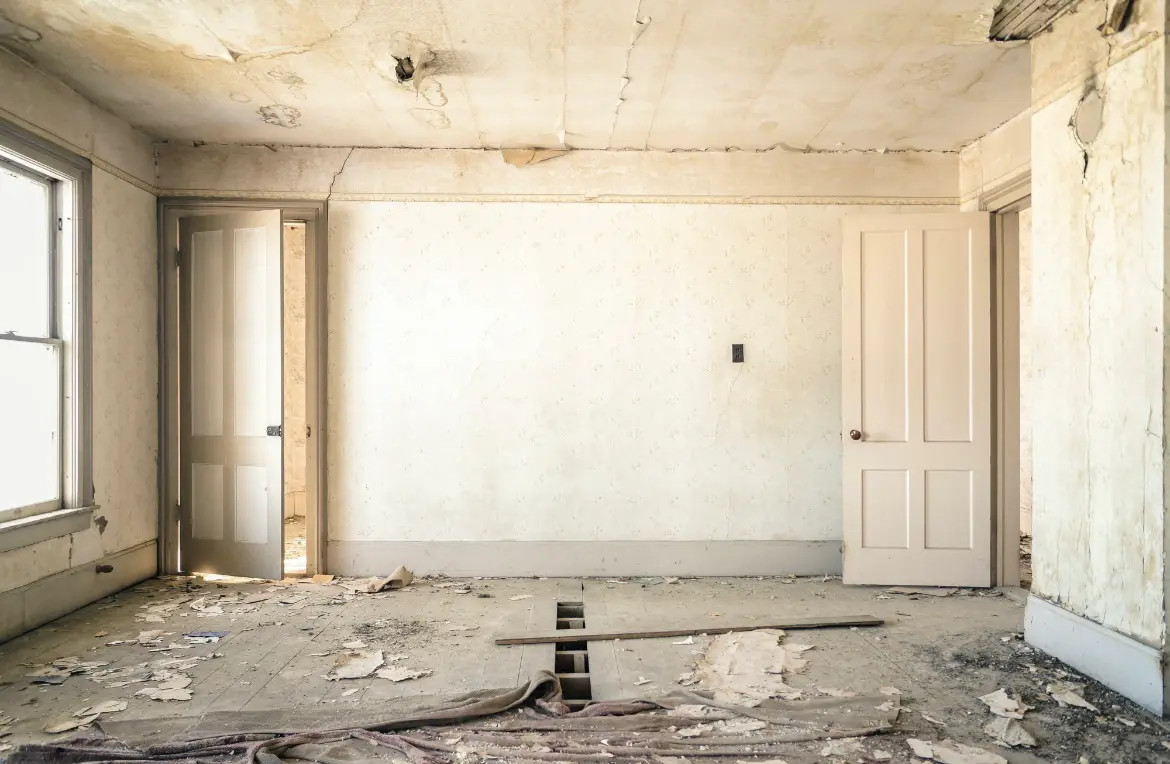 Waste disposal crew managing a cleanout project in North East